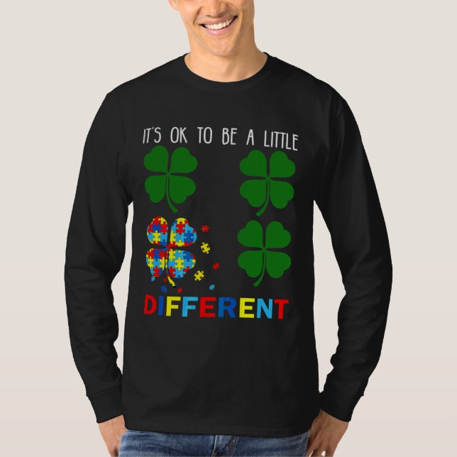 St Patricks Day Puzzle Shamrock Autism Awareness S T-Shirt (Front)