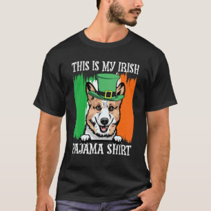 St Patrick's Day Pyjamas Corgi Shamrock Irish T-Shirt