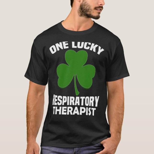 St Patrick's Day pyjamas One Lucky RT Respiratory  T-Shirt (Front)