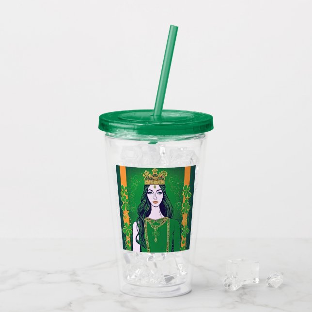 St Patrick's Day Queen Acrylic Tumbler (Back Ice)