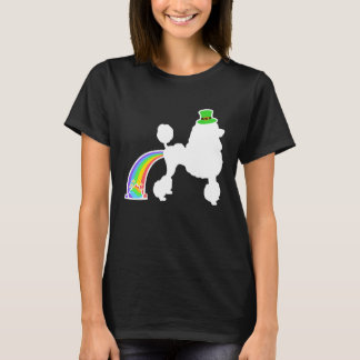 St Patrick's Day Rainbow Dog  Poodle T-Shirt