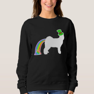 St Patrick's Day Rainbow Dog  Tibetan Terrier Sweatshirt