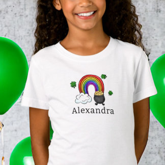St. Patrick's Day Rainbow Gold Shamrock Custom  T-Shirt