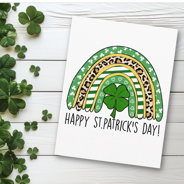 St. Patrick's Day Rainbow Green  Postcard (Creator Uploaded)