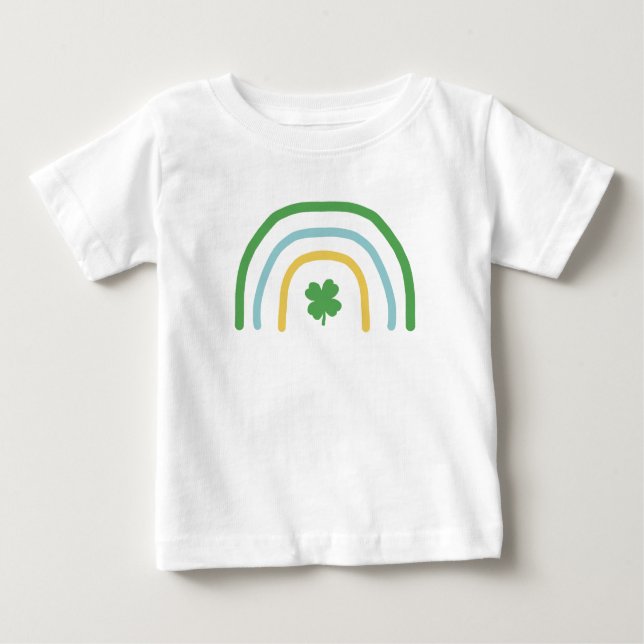 St Patricks Day Rainbow Irish Clover Kids T-Shirt (Front)