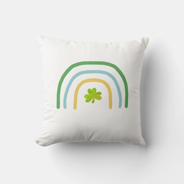 St Patricks Day Rainbow Irish  Cushion (Front)