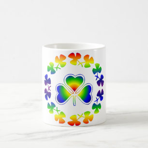 St. Patrick's Day Rainbow Irish Lucky Shamrocks Coffee Mug