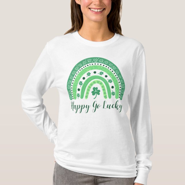 St Patrick's Day Rainbow Long Sleeve T-Shirt (Front)