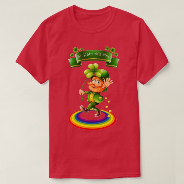 St Patricks day rainbow lucky charms T T-Shirt (Design Front)