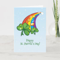 St. Patrick's Day, Rainbow, Shamrocks, Gold Coins