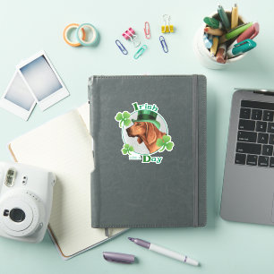St. Patrick's Day Redbone Coonhound Vinyl Sticker