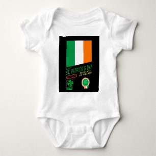 St. Patrick's Day Retro Design w/ Flag of Ireland Baby Bodysuit
