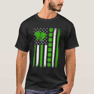 St. Patricks Day Retro Irish American Flag Boxing T-Shirt