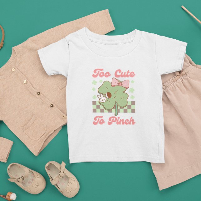 St Patricks day retro lucky irish clover cute gift Baby T-Shirt (Creator Uploaded)
