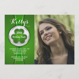St. Patrick's Day Ribbon Photo Invitation