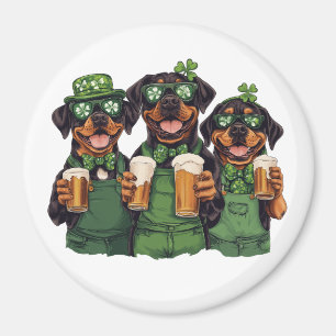 St. Patrick's Day Rottweiler Dogs Magnet