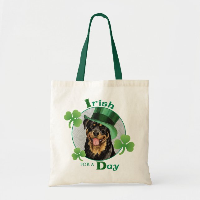 St. Patrick's Day Rottweiler Tote Bag (Front)