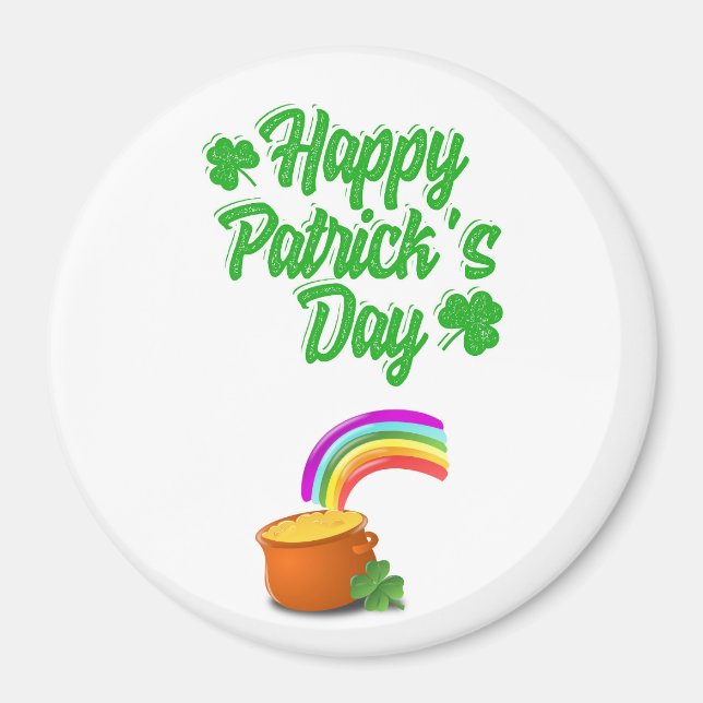 St. Patrick's Day Round Magnet (Front)