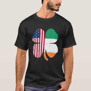 St Patricks Day S Funny Irish American Flag Shamro T-Shirt
