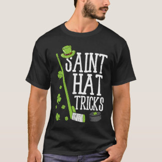 St Patricks Day Saint Hat Tricks Hockey Shamrock K T-Shirt