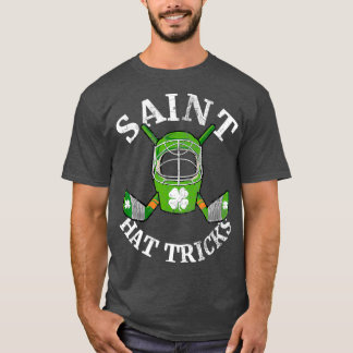 St Patricks Day Saint Hat Tricks Hockey Shamrock T-Shirt