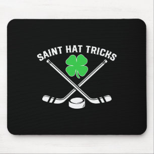 St Patricks Day Saint Hat Tricks Shamrock Hockey K Mouse Pad