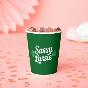 St Patricks Day Sassy Lassie Funny Irish Paper Cups