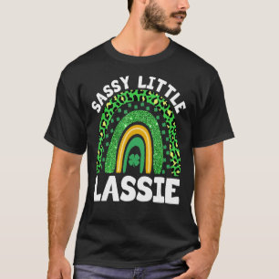St Patricks Day Sassy Little Lassie Boho Leopard R T-Shirt