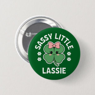 St Patricks Day Sassy Little Lassie Kids Girl 6 Cm Round Badge