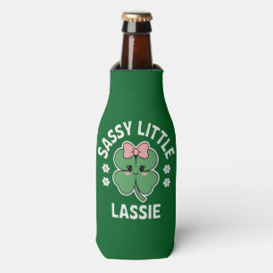 St Patricks Day Sassy Little Lassie Kids Girl Bottle Cooler