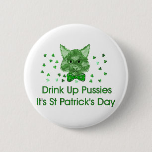St Patrick's Day Scrapper Cat 6 Cm Round Badge
