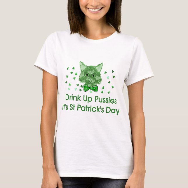 St Patrick's Day Scrapper Cat T-Shirt (Front)