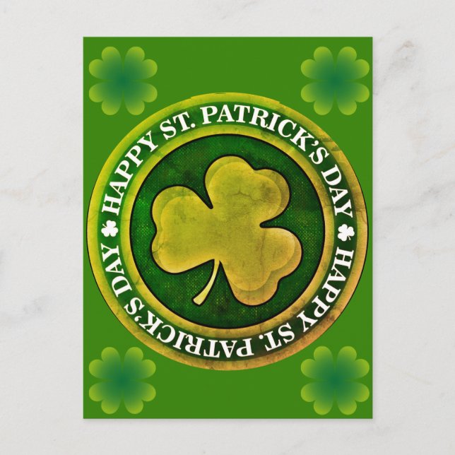 St Patrick's Day Seal Postcard (Front)