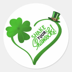 St. Patrick's Day Shake Your Shamrocks Classic Round Sticker