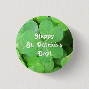 St. Patrick's Day Shamrock 3 Cm Round Badge