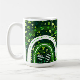 St. Patrick's Day Shamrock and Heart Design Coffee Mug