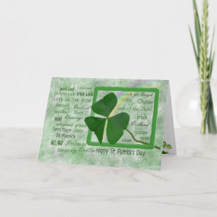 St. Patrick's Day shamrock and rainbow Card