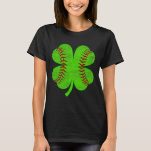 St Patricks Day Shamrock Baseball Clover Lucky Kid T-Shirt
