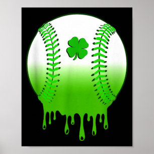 St patricks day shamrock baseball irish boys kids poster