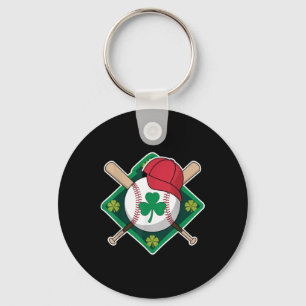 St Patricks Day Shamrock Baseball Irish For Kids B Key Ring