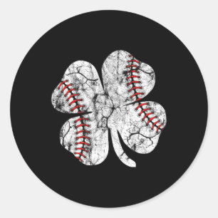St Patricks Day Shamrock Baseball Saint Paddy's Ki Classic Round Sticker