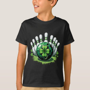 St Patricks Day Shamrock Bowling Irish For Boys Ki T-Shirt