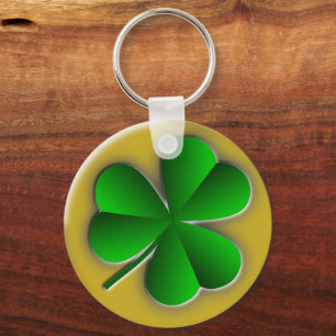 St Patricks Day Shamrock Classic Round Keychain