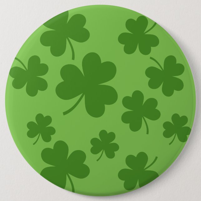St Patrick's Day Shamrock Clover Pattern 6 Cm Round Badge (Front)