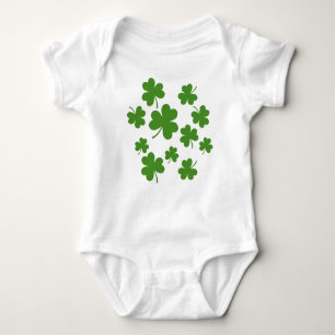 St Patrick's Day Shamrock Clover Pattern Baby Bodysuit