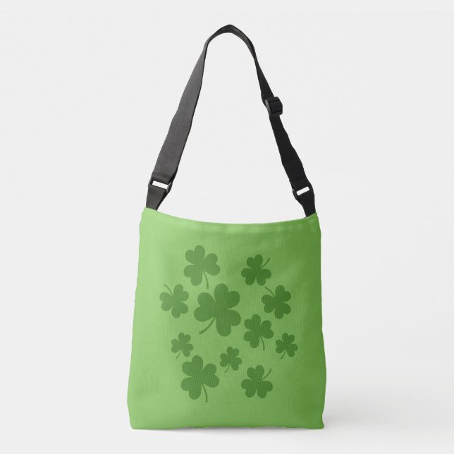 St Patrick's Day Shamrock Clover Pattern Crossbody Bag (Front)