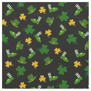 St. Patrick's Day Shamrock Clover Pattern Fabric