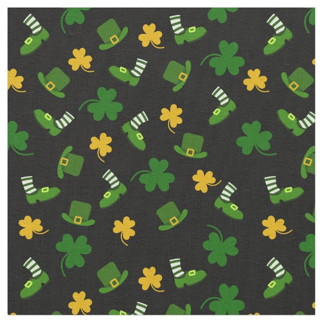 St. Patrick's Day Shamrock Clover Pattern Fabric (Close Up)