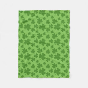St Patrick's Day Shamrock Clover Pattern Fleece Blanket