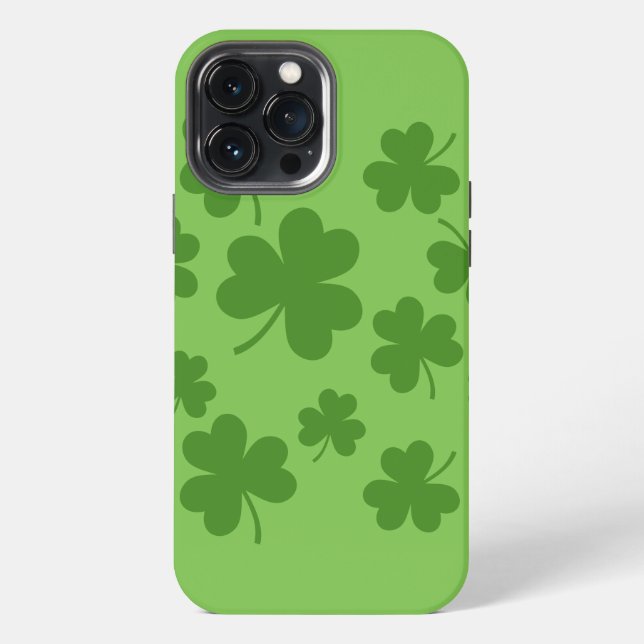 St Patrick's Day Shamrock Clover Pattern iPhone Case (Back)